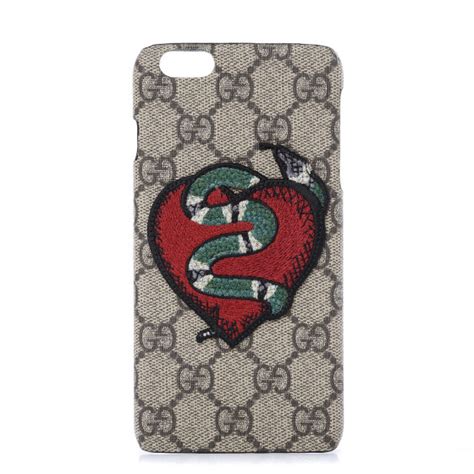 gucci phone case king snake|GUCCI GG Supreme Monogram Kingsnake Heart Iphone 6 Plus .